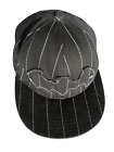 Batman Logo Hat TM & DC Comics SnapBack Flatbill Cap Patch Black w/gray pinstrip