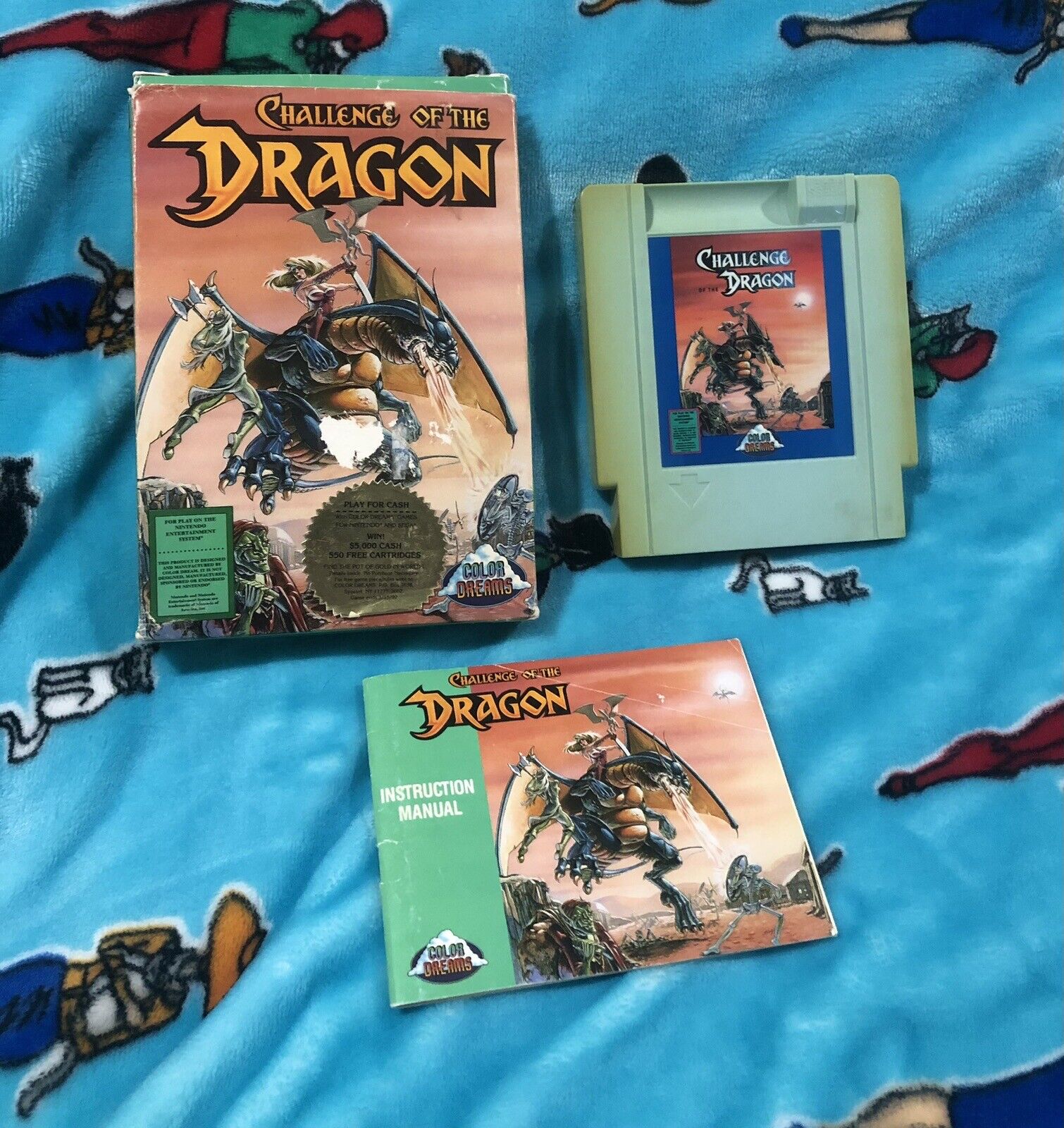 NES Nintendo Video Game CIB Complete Challenge of the Dragon (Color Dreams)!