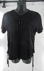 Plus Size Women Drawstring Purple Solid Short Sleeve Blouse Top Shirt Sz 4X NWT - Picture 1 of 4