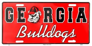 Georgia Bulldogs "Cursive Letters " Metal License Plate - Picture 1 of 1
