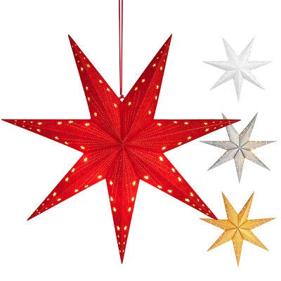 Weihnachtsstern Papierstern 60 cm Adventsstern 3D Leuchtstern Fensterdeko Innen - Bild 1 von 4
