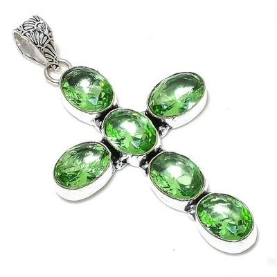 Colgante de joyería de regalo de plata de ley 925 con piedras preciosas de tsavorita 2,99" Q278 Foto 1 de 2
