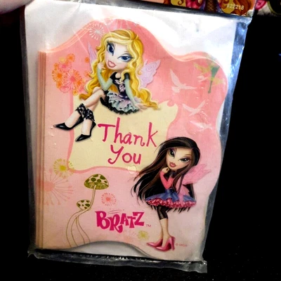 Vintage BRATZ Cartoon Thank You Cards Notes Stationery Girls Pixie Fashion NEW - Image 1 of 4