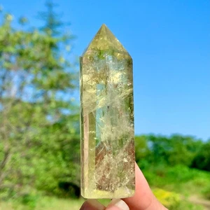 Varita de obelisco torre punta piedra cristal cuarzo citrino natural 78G curación - Imagen 1 de 20