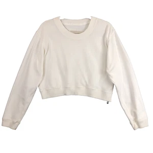 Felpa Abercrombie & Fitch cropped avorio donna taglia small urban casual-difettosa - Foto 1 di 12