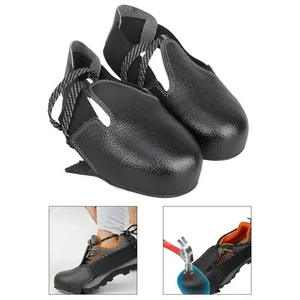 Adjustable Shockproof Leather Shoe Covers with Steel Protection for Work Sites - Picture 1 of 12
