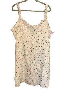 Boohoo Size 18 White Red Spot Ruffle Frill Trim Sleeveless Short DRESS Summer - Picture 1 of 2