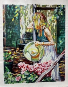 Sebastia Boada Garden Surprise 24x30 Hand Signed Limited Embellished Giclee - Picture 1 of 3