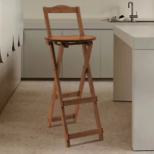 Bamboo Folding Bar Stools Patio Stools For Bar Table, Breakfast Bar, Coffee Bar - Picture 1 of 18