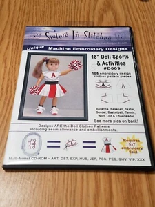 SISTERS IN STITCHES MACHINE EMB DESIGNS 18" DOLL SPORTS & ACTIVITIES #D009 - Bild 1 von 6