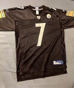 Reebok NFL Pittsburgh Steelers Jersey #7 Ben Roethlisberger Men’s Size L Black