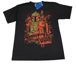Star Wars Boba Fett T-Shirt Youth Kids Black Graphic - Large 18 NWT - Picture 1 of 11