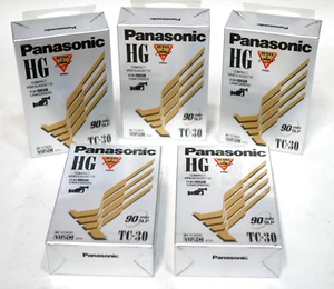 5 NEW Panasonic HG TC-30 VHSC Tapes Compact Videocassette Camcorders 90 Minutes - Picture 1 of 4