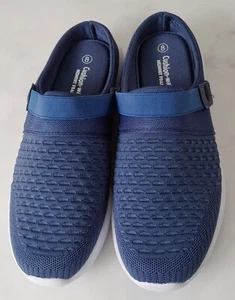 CUSHION WALK MEMORY FOAM SIZE 8/42 BLUE CANVAS CLOGS GOOD CONDITION FREE P&P - Picture 1 of 8