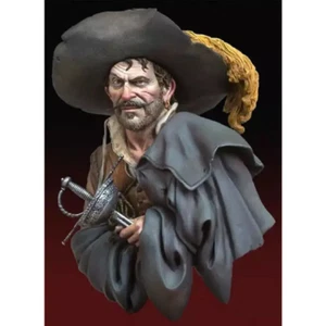 1/10 Büste Resin Modellbausatz Krieger Pirat Schurke Musketier unbemalt - Bild 1 von 4