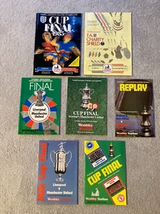 7 x MANCHESTER UNITED Wembley Programmes (1977-1985) - Picture 1 of 4