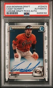 2020 Bowman Chrome Draft Picks Auto #CDACS Casey Schmitt PSA Authentic - Picture 1 of 2