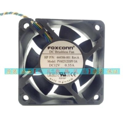 FOXCONN PV602512ESPF 0.35A 12V 6025 6CM 4-Wire PWM Temperature Control CPU Fan - Image 1 of 4