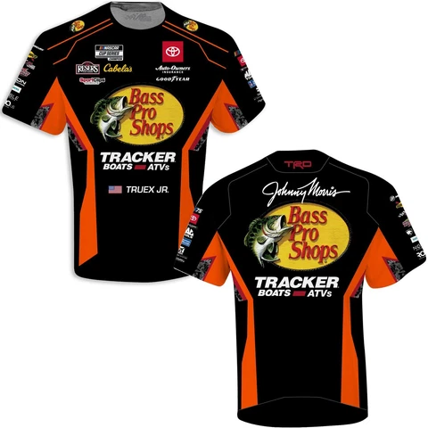 Martin Truex Jr 2023 Checkered Flag #19 Bass Pro Shops Sublimated Uniform Tee Cover