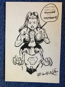 DC Comics Wonder Woman & Superman por la dibujante Elena Steier - Imagen 1 de 1