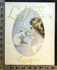 1920 EASTER BUNNY RABBIT ROMANCE CHARLES ALLEN GILBERT LIFE ART COVER FC2920 - Picture 1 of 1