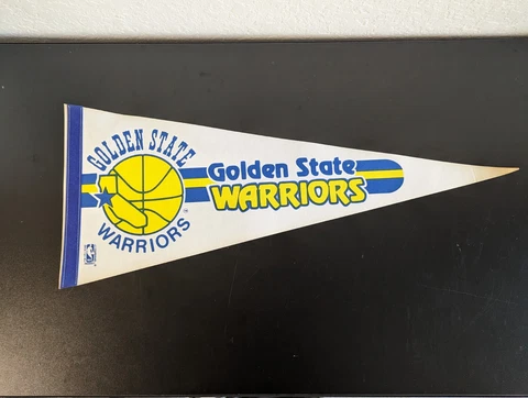 NBA Golden State Warriors Vintage 1970's Full Size Blue Yellow Logo Pennant Cover