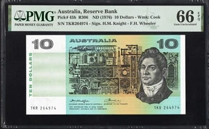Australia 10 TEN Dollars P45b R306 1976 Knight Wheeler PMG66 Gem UNC EPQ RARE - Picture 1 of 3