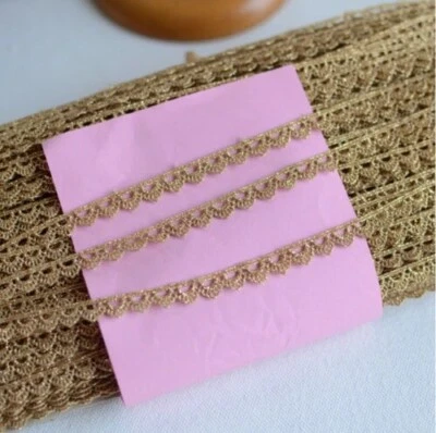 Cinta de encaje dorado metálico Venise bordada 1/2 pulgada de ancho seleccionar longitud Foto 1 de 2