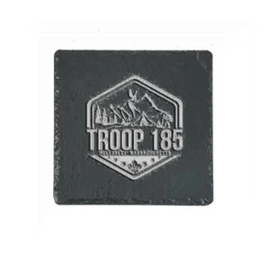 Boy Scouts Troop 185 Wellesley MA Slate Coaster New - Picture 1 of 1
