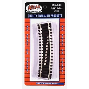 Atlas 533 HO Code 83 18" radius 1/2 section 4pcs - Picture 1 of 1