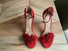 Brand New Mint Velvet Red Lola Fringe Stiletto Heel Sandals Size 6