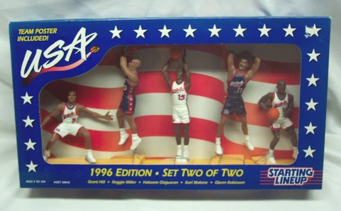 TEAM USA BASKETBALL NBA STARTING LINEUP ACTION FIGURE Kenner Toy 1996 NEW SET #2 Cover