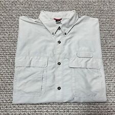 The North Face Fishing Shirt Mens XL Cream Button Up Long Sleeve Breathable Flaw