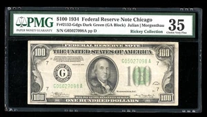 DBR 1934 $100 DGS FRN Chicago Fr. 2152-Gdgs PMG 35 Serial G05027098A - Picture 1 of 2