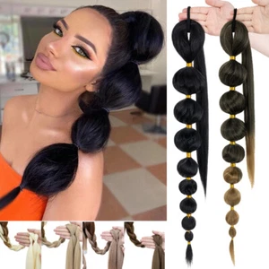 Bubble Ponytail Extension for Women Afro Puff Braided Ponytail Protective Style - Picture 1 of 25