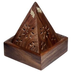 Elephant Pyramid Incense Cone Burner, Sustainable Wood, Hippy Boho Decor