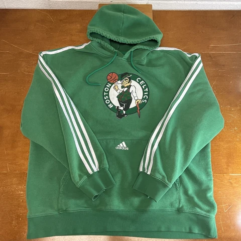 Vintage Boston Celtics Sweatshirt Mens Large Green Pullover Hoodie NBA Adidas Cover