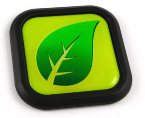 Green Leaf Flag Square Black rim Emblem Car 3D Decal Badge Bumper 2" - Bild 1 von 7