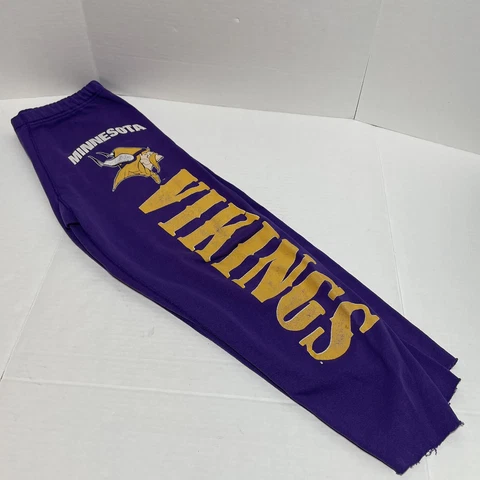 Vintage Minnesota Vikings Sweat Pants, Purple, Large, Logo, VTG Cover