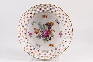 Schumann Korb Schale Blumen um 1900 Ø20,5cm - Bild 1 von 4
