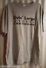 New Gray "Livin' Large Las Vegas" Short Sleeve Mens Gray T Shirt Big 3XL 3X