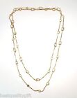 NEW-MICHAEL KORS GOLD TONE LONG,DOUBLE WRAP CHAIN+CRYSTAL NECKLACE MKJ2176