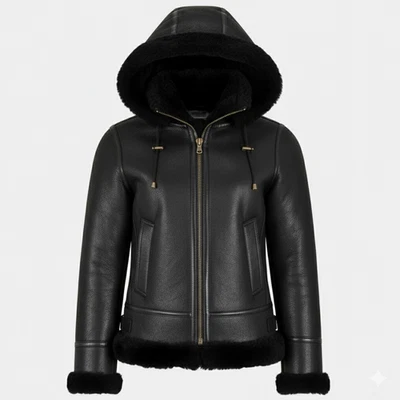 Chaqueta de cuero de oveja RAF B3 para mujer - estilo piloto aviador bombardero volador Foto 1 de 4