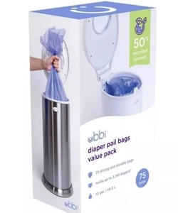 Paquete de 75 bolsas de plástico para cubos de pañales Ubbi 13 galones, tiene capacidad para 3150 en total - Imagen 1 de 5