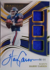 2023 Panini Immaculate /99 Triple Jersey Patch Hard Signed Auto Harry Carson - Picture 1 of 2