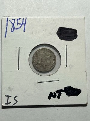 1854 U.S. Silver Three Cent Piece (Trime) F/VF - Image 1 of 4