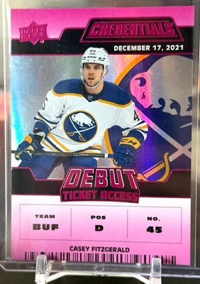 Casey Fitzgerald - 2022-23 Upper Deck Credentials - Debut Ticket Access Pink /49 - Image 1 of 2