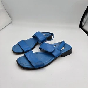 Talbots Blue Leather Sandals Womens Size 5.5B Heeled Casual Summer Shoes - Picture 1 of 9
