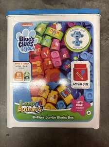 Leap Builders Blue's Clues Jumbo Blocks Box 81 pcs Blue Top - Picture 1 of 1