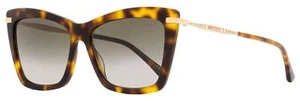 Jimmy Choo Rectangular Sady Sunglasses 086HA Havana/Gold 56mm - Picture 1 of 2